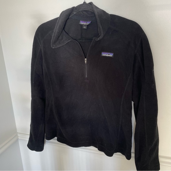 Patagonia Tops - Patagonia Medium Black Three Quarter Zip Up Fleece Pullover Sweater